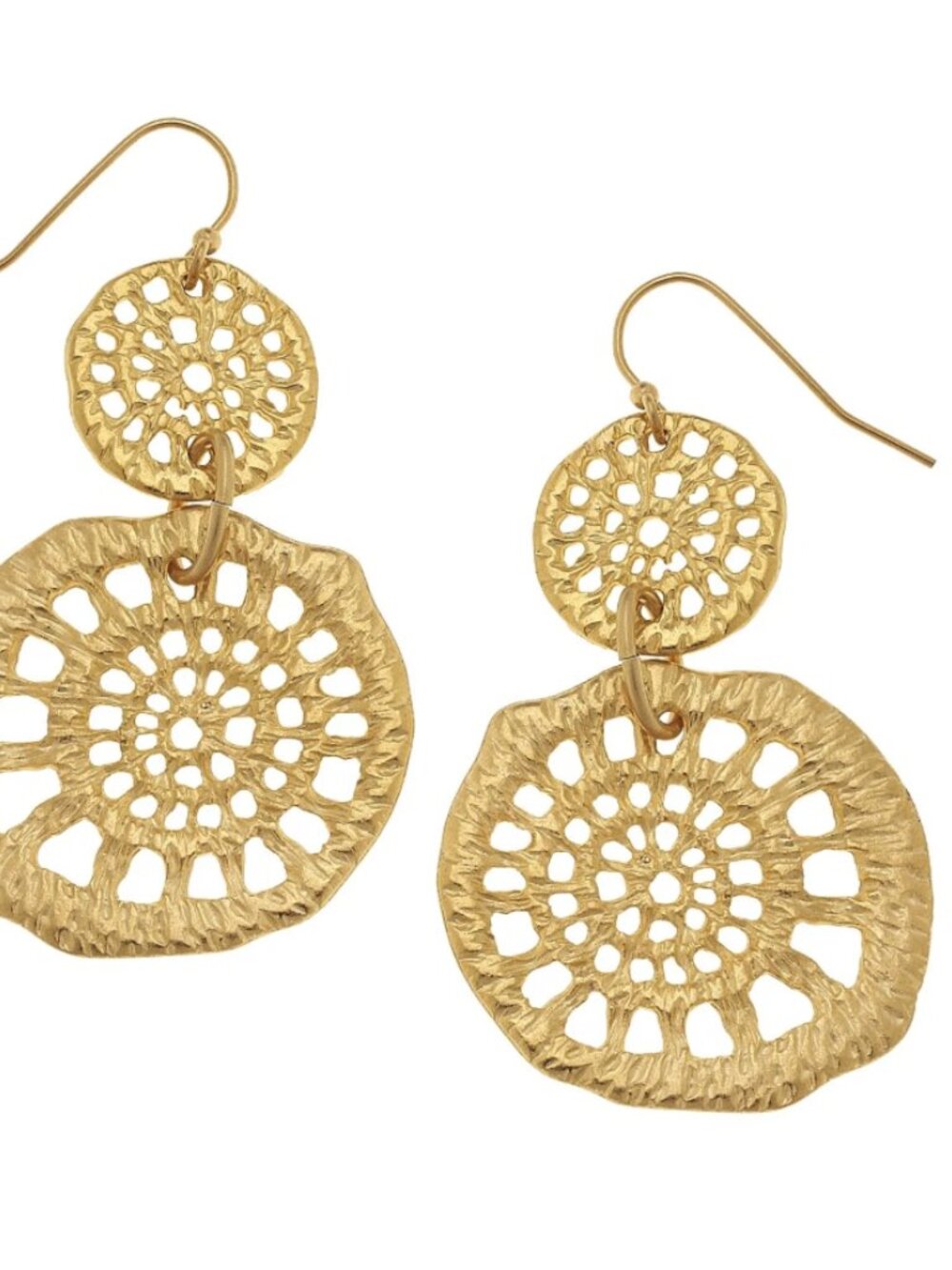 Intricate! Susan Shaw Gold Lattice Filigree Earrings